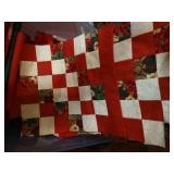 Tote of Holiday Materials & Quilting Pieces/Blocks