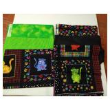 Super Bright, Cat-Themed Cotton Material Set