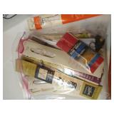 Bin of Sewing Notions: Shears, Zippers, Binding, Etc