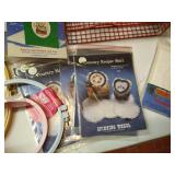 Wire Organizer w/ Crosstitch Kits, Sewing Notions, Hoops, Etc