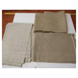 Three Large Natural Linen Aida Cloth Cuts