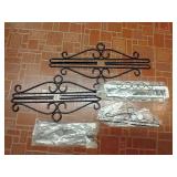 Vintage Scandinavian Black Metal Tapestry Hangers