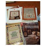 Many Needlepoint Patterns: Samplers, Amish, Antique Country Themes