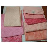 Eight Pink Cotton Fabrics, 2 Yards Each