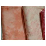 Eight Pink Cotton Fabrics, 2 Yards Each