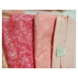 Eight Pink Cotton Fabrics, 2 Yards Each