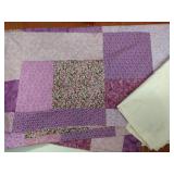 "Turning Twenty" Purple Quilt Topper & Backing Material, Unfinished