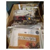 Box of Opened Partial Kits & Patterns w/ Scandinavian Tapestry Holders