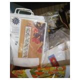 Box of Opened Partial Kits & Patterns w/ Scandinavian Tapestry Holders