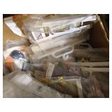 Box of Opened Partial Kits & Patterns w/ Scandinavian Tapestry Holders