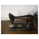 Beautiful Antique Treadle Singer Sewer w/ Desk- Works!