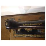 Beautiful Antique Treadle Singer Sewer w/ Desk- Works!
