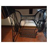 Beautiful Antique Treadle Singer Sewer w/ Desk- Works!