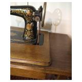 Beautiful Antique Treadle Singer Sewer w/ Desk- Works!