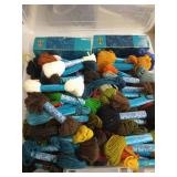Bin of Vintage Anchor Tapestry Wool Skeins