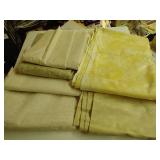 Six Pieces of Cream & Yellow Cottons, 3-4 Yards Each