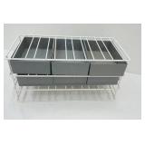 metal organizing shelf 20"x9"x10" with 6 plastic drawers