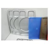 Large Lot of Serving Trays, Cutting Boards, Cookie Sheet and more