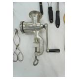 Electric Charcoal Starter, Grilling Utensils, Skewers, Vintage Meat Grinder