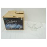 Anchor Hocking 18pc punch bowl set & glass cake stand