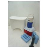 Shower Bench, Coolers, Ice Pack & vintage flashlight
