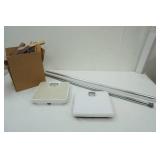 Bathroom Scales, Large Tension Rods, & Wooden Hangers