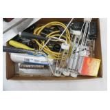 large hardware lot: cement tools, scotchfil, paint rollers, drop cloth and more