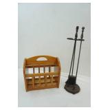 Magazine Rack & Fireplace Tools