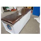 Vintage Hand Painted Wooden Toy Box Bench with Toys