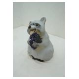 Cement Racoon Sculpture 15" tall by 9" wide