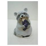 Cement Racoon Sculpture 15" tall by 9" wide