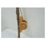 Wooden Stick Fishing Pole, twine, and wooden reel