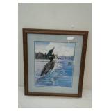 Loon Print, Framed & Matted by R. Barg