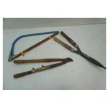 Hedging Shears, Bypass Lopper, and Bow Saw
