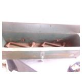 Large Metal Tool Box & 2 Hyd Jacks
