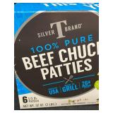 D - 6-Pack Silver T Brand 100% Pure Beef Chuck Patties