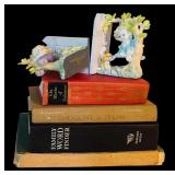 Pair of Vintage Bookends and Books