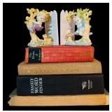 Pair of Vintage Bookends and Books