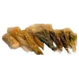 Gold Tin Basket with Faux Autumn including Eucalyptus, Box folia, Plumose and More