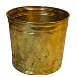 Gold Tin Basket with Faux Autumn including Eucalyptus, Box folia, Plumose and More