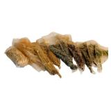 Gold Tin Basket with Faux Autumn including Eucalyptus, Box folia, Plumose and More