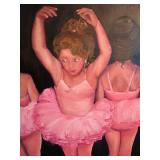 Adorable Ballerinas Original Canvas Painting by Mary