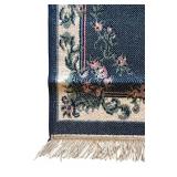 Pretty Rug Runner in Blue with White, Green and Pink Floral Border