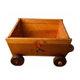 Vintage Wooden Toy Wagon / Toy Chest