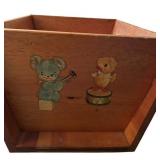Vintage Wooden Toy Wagon / Toy Chest