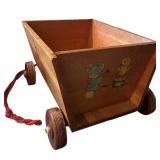 Vintage Wooden Toy Wagon / Toy Chest