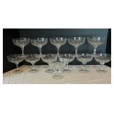 Twelve Vintage Champagne Glasses