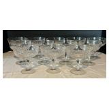 Twelve Vintage Champagne Glasses