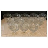 Twelve Vintage Champagne Glasses