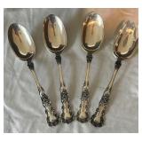 Four Vintage Gorham Buttercup Sterling Silver Serving Teaspoons